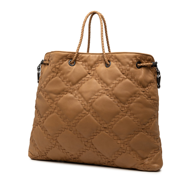 Intrecciato Trimmed Leather Croisette Drawstring Tote - Image 2