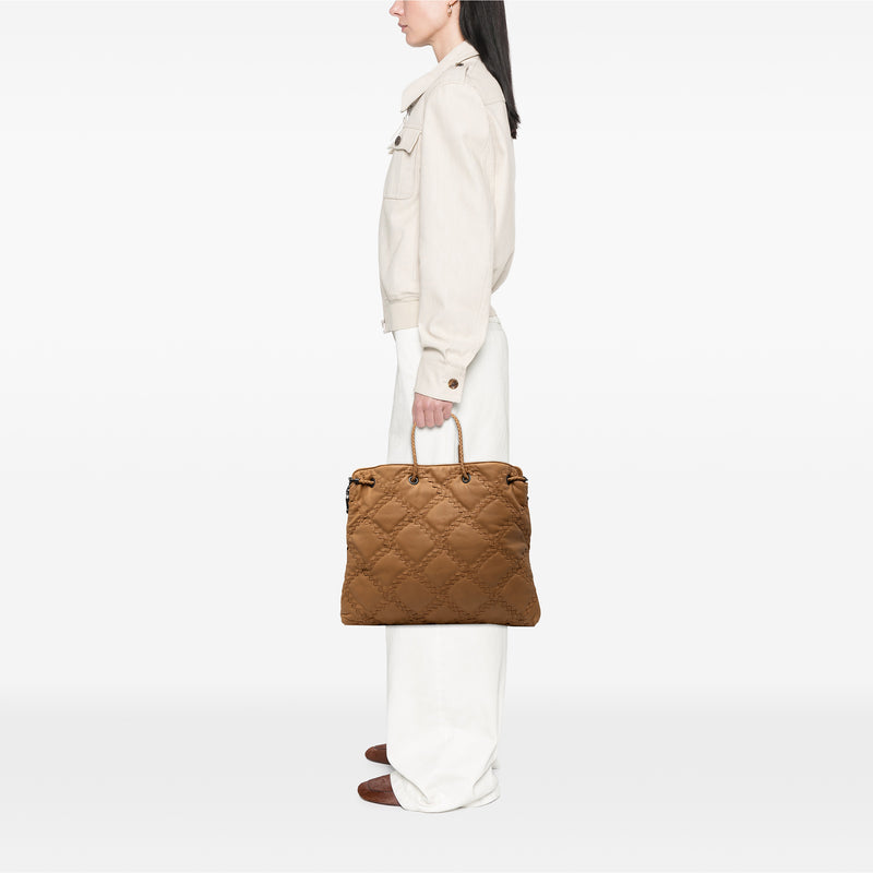 Intrecciato Trimmed Leather Croisette Drawstring Tote - Image 7