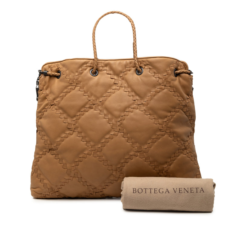 Intrecciato Trimmed Leather Croisette Drawstring Tote - Image 8