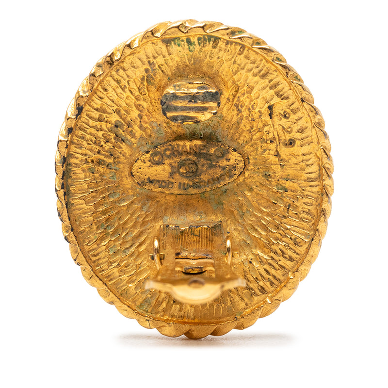 Gold Plated Horse Medallion Clip On Earrings - Image 3
