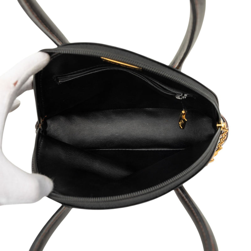Leather Y Cutout Satchel - Image 4