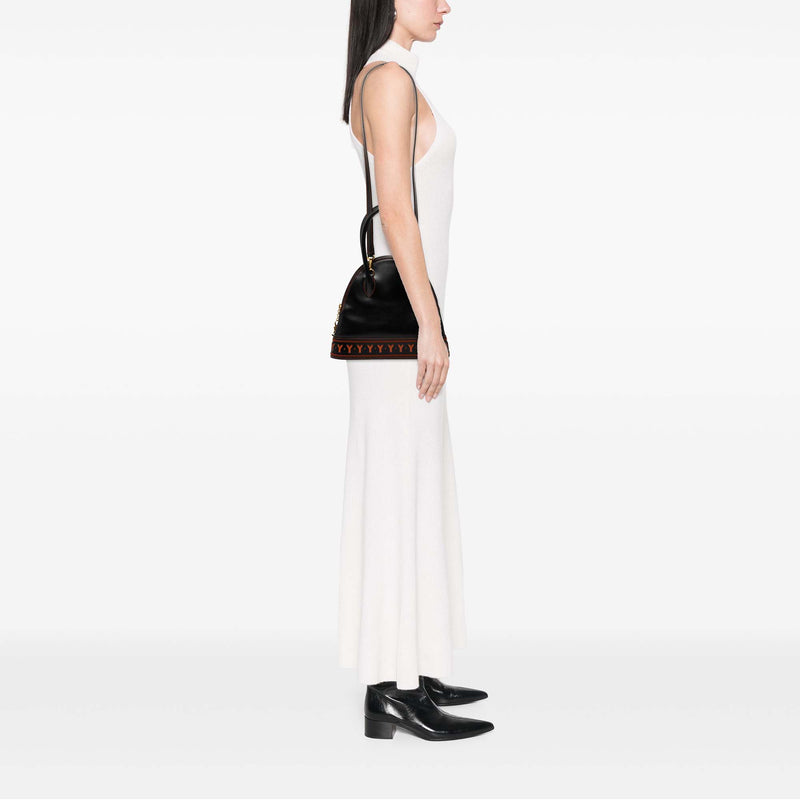 Leather Y Cutout Satchel - Image 6