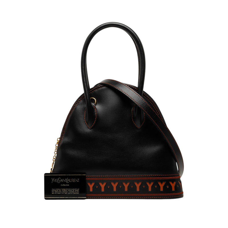 Leather Y Cutout Satchel - Image 7