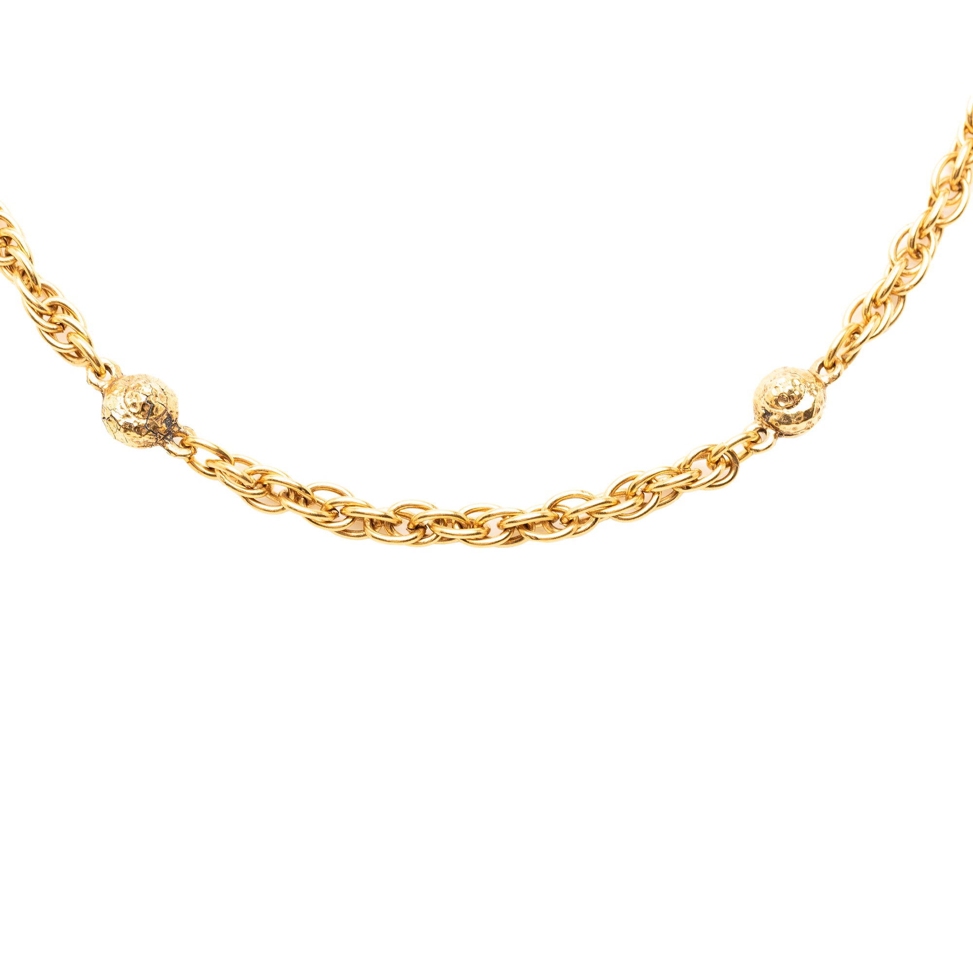 Gold Plated Ball Charms Necklace - Image 1