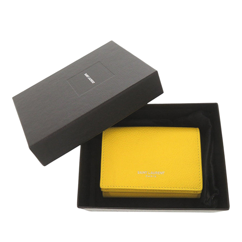 Grained Leather Trifold Small Wallet - Image 25
