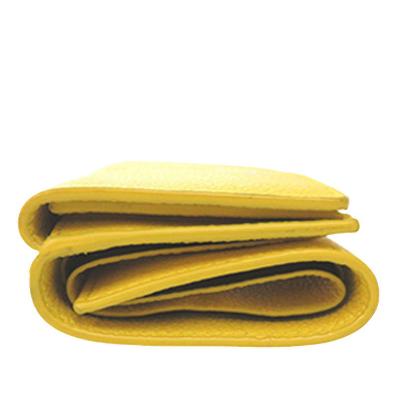 Grained Leather Trifold Small Wallet - Image 4