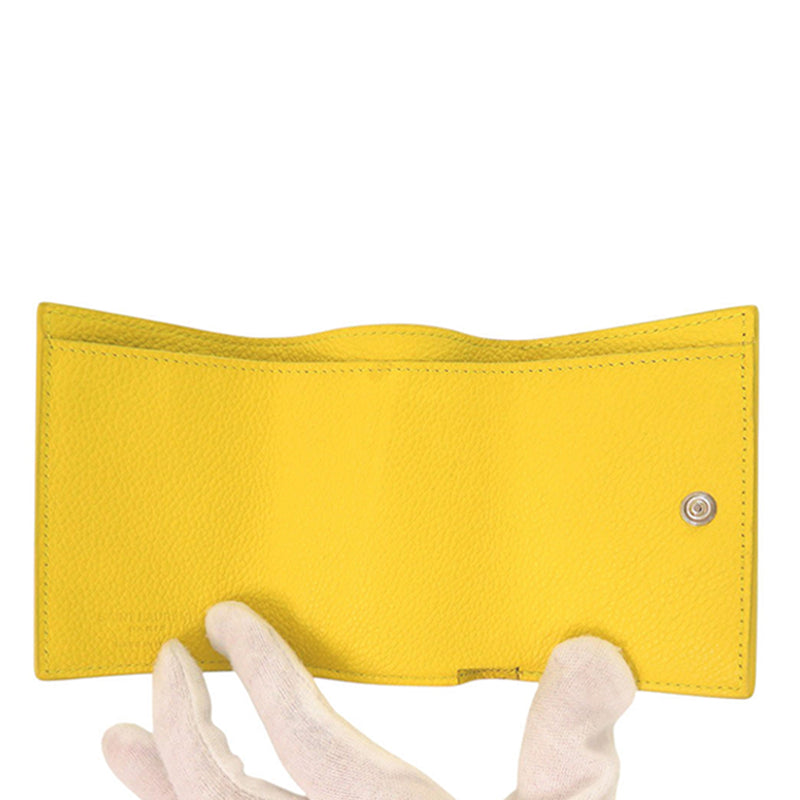 Grained Leather Trifold Small Wallet - Image 8