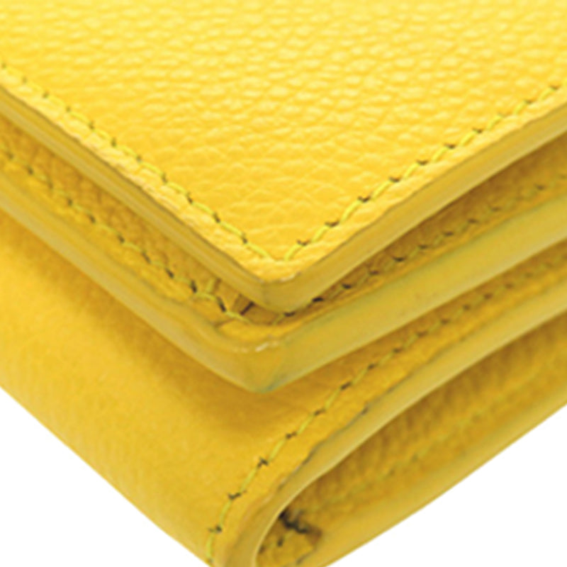 Grained Leather Trifold Small Wallet - Image 9