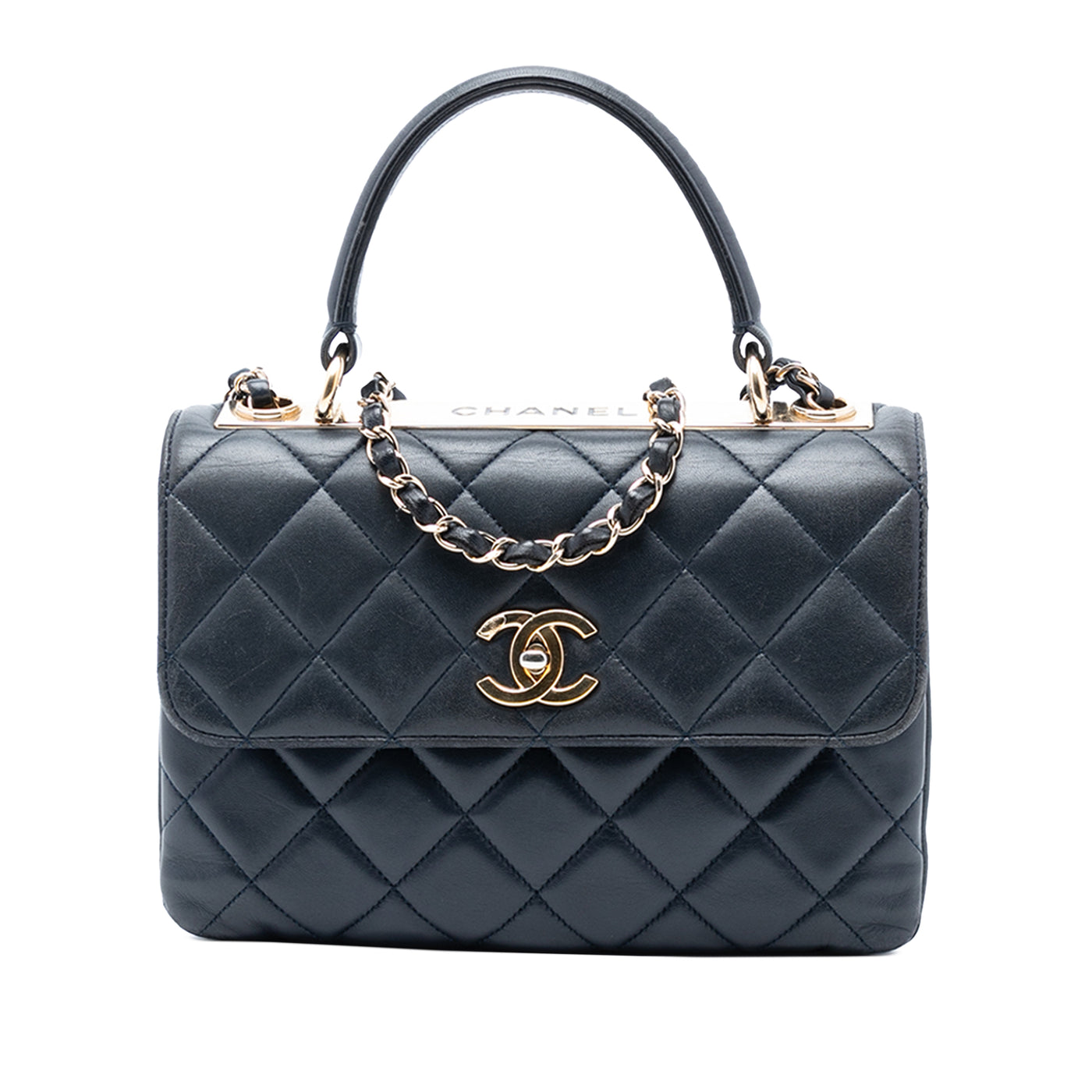 Small Quilted Lambskin Trendy CC Top Handle Flap - Image 1
