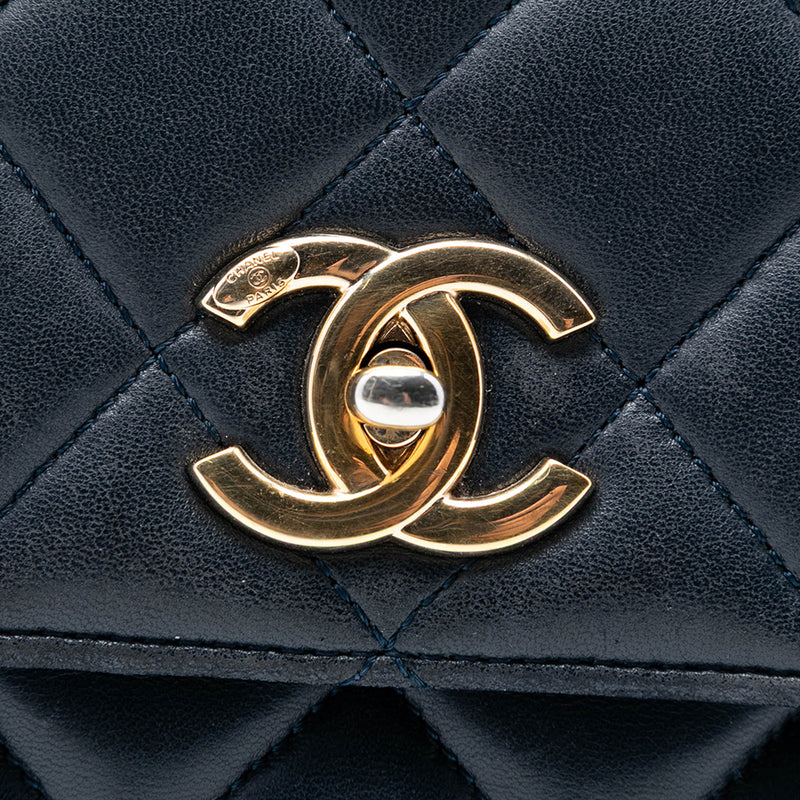 Small Quilted Lambskin Trendy CC Top Handle Flap - Image 5