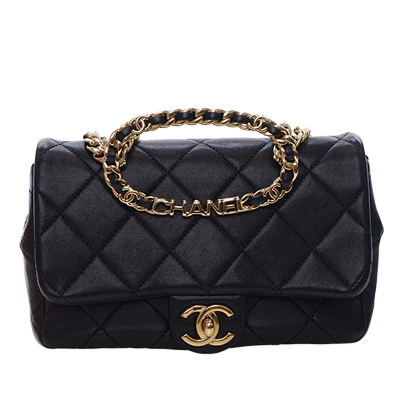 Small Quilted Lambskin Round Top Handle Flap - Image 1