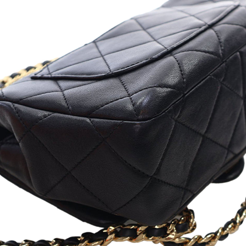 Small Quilted Lambskin Round Top Handle Flap - Image 12