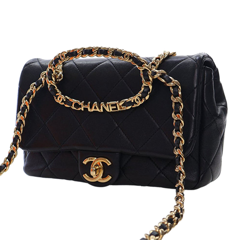 Small Quilted Lambskin Round Top Handle Flap - Image 2
