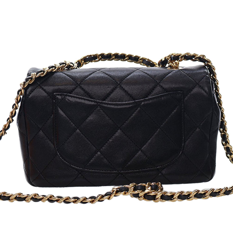 Small Quilted Lambskin Round Top Handle Flap - Image 4