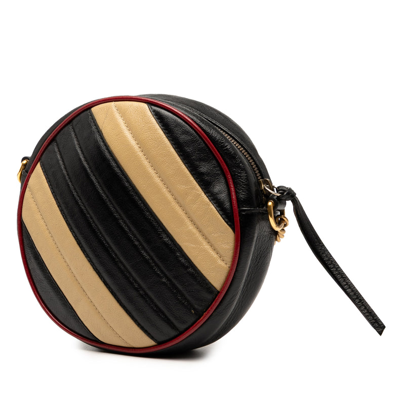 Mini GG Marmont Matelasse Leather Torchon Round Crossbody - Image 2