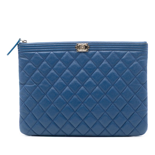 Medium Quilted Caviar Boy O Case Clutch - Image 1