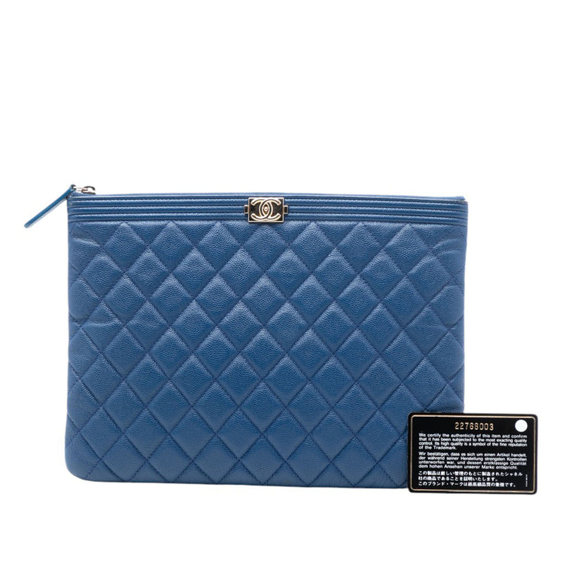Medium Quilted Caviar Boy O Case Clutch - Image 8