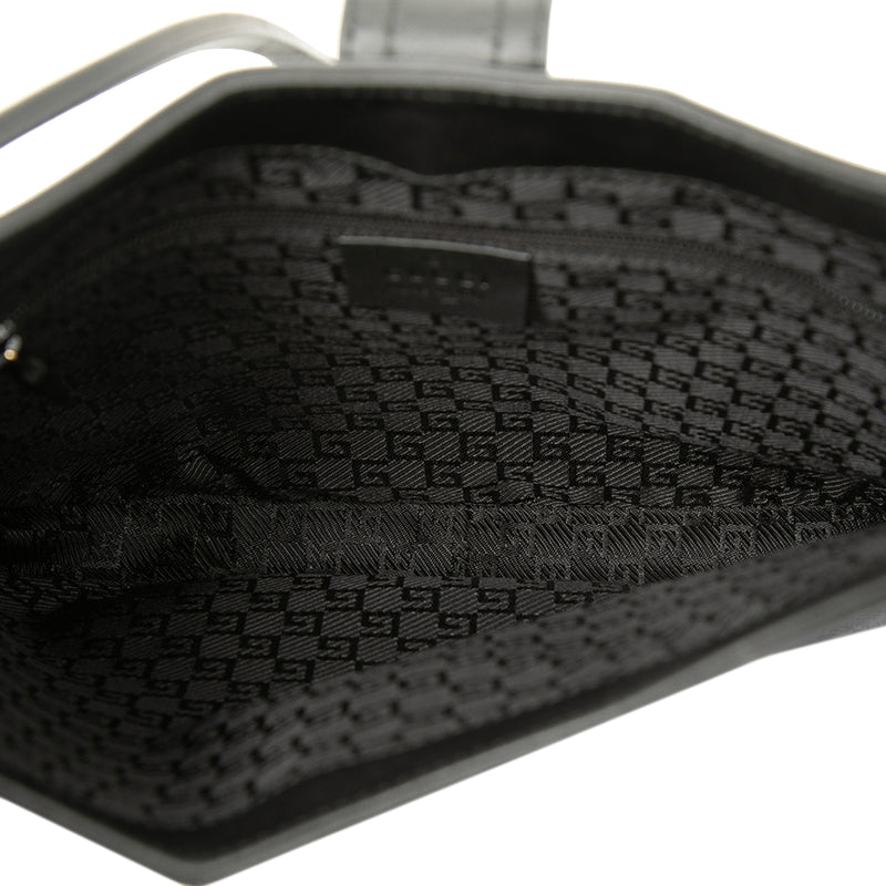 Bicolor Canvas and Calfskin Shoulder Bag - Image 4
