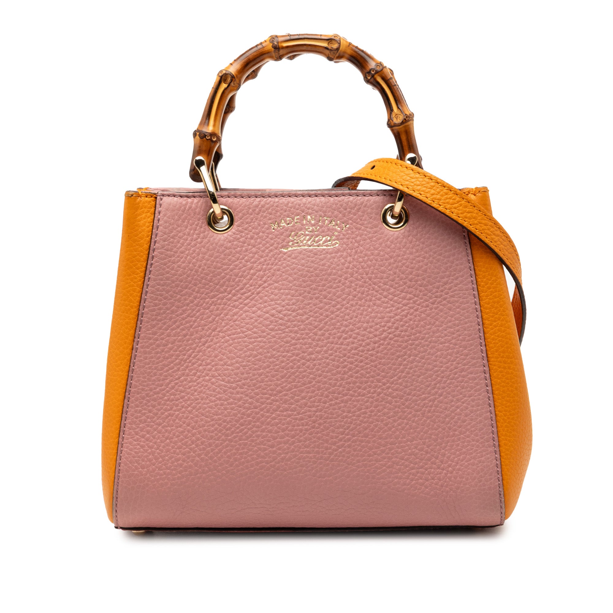 Mini Bicolor Calfskin Bamboo Shopper Satchel - Image 1