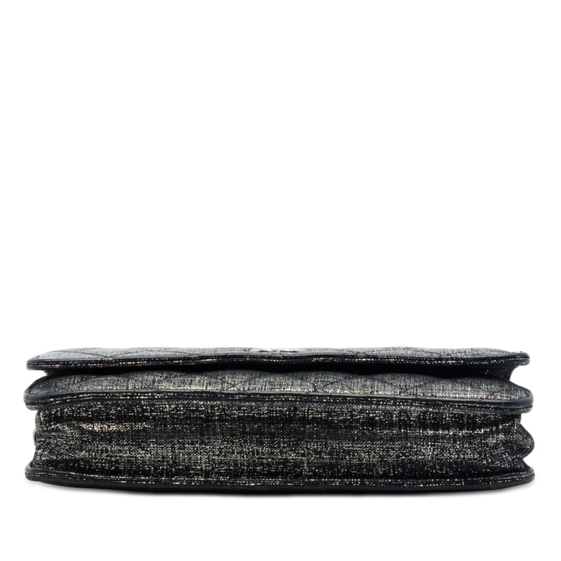 CC Quilted Metallic Fabric Wallet On Chain - Image 3