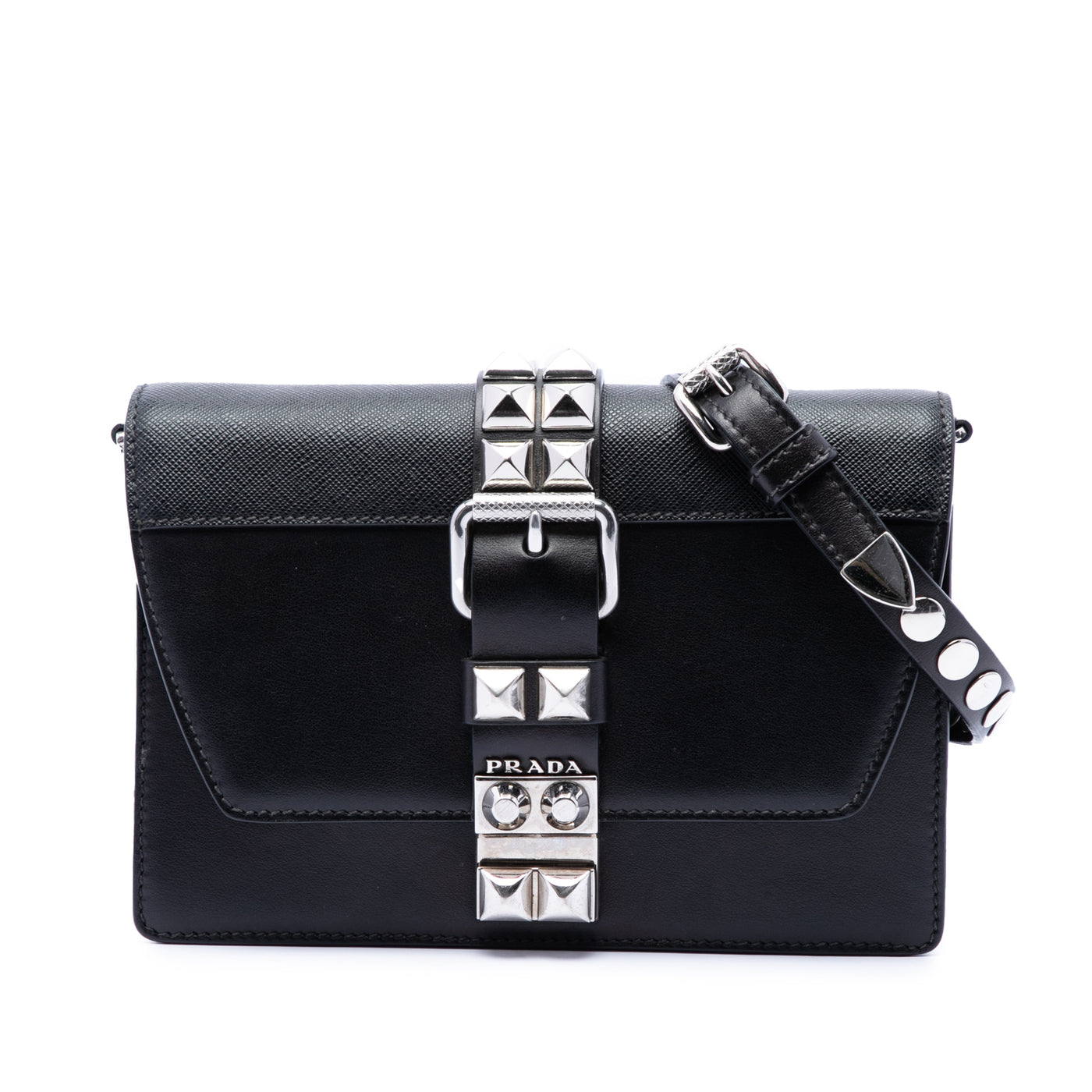 City Calfskin and Saffiano Studded Elektra Crossbody - Image 1
