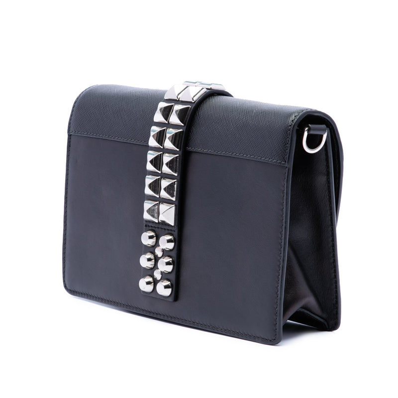 City Calfskin and Saffiano Studded Elektra Crossbody - Image 2