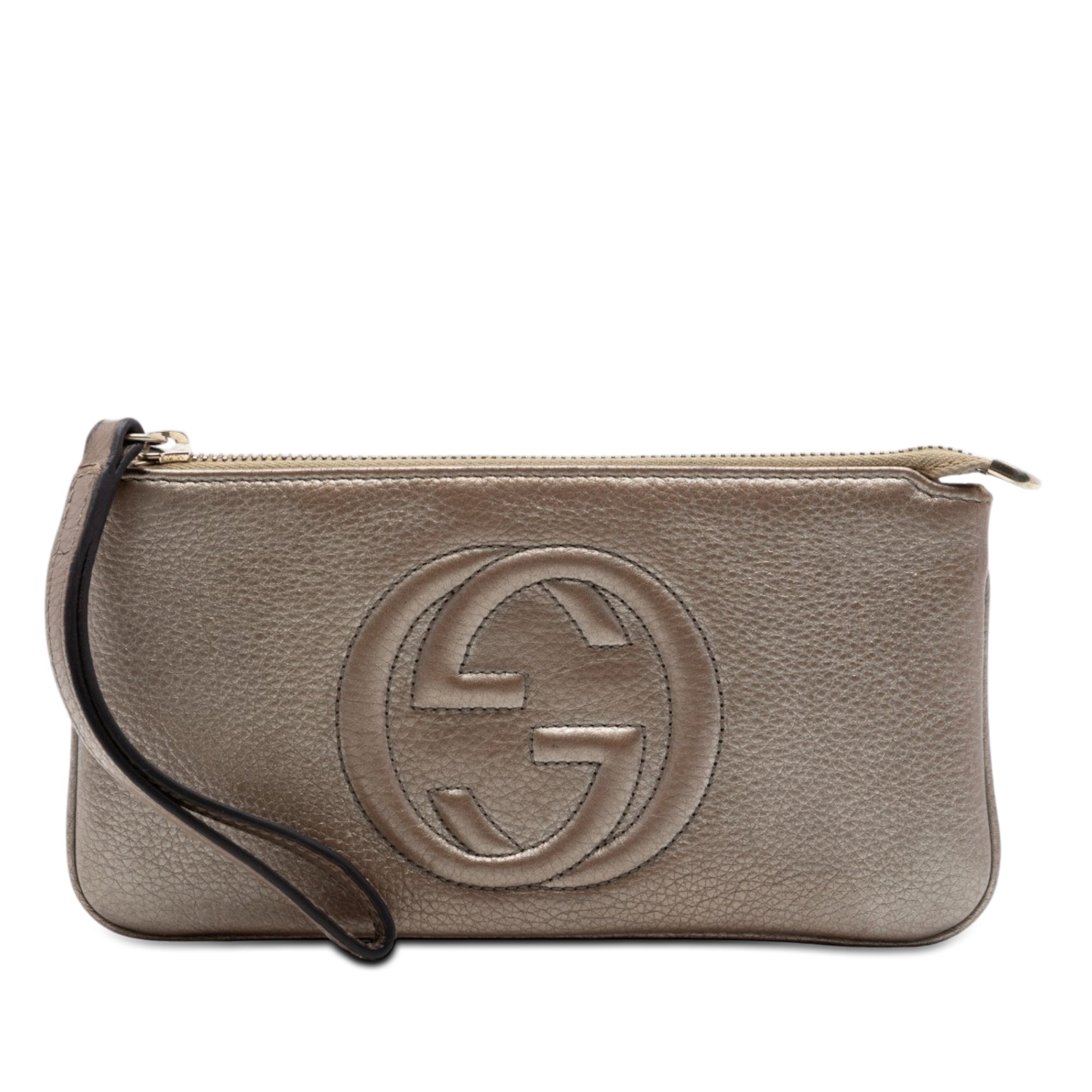 Metallic Calfskin Soho Wristlet Pouch - Image 1