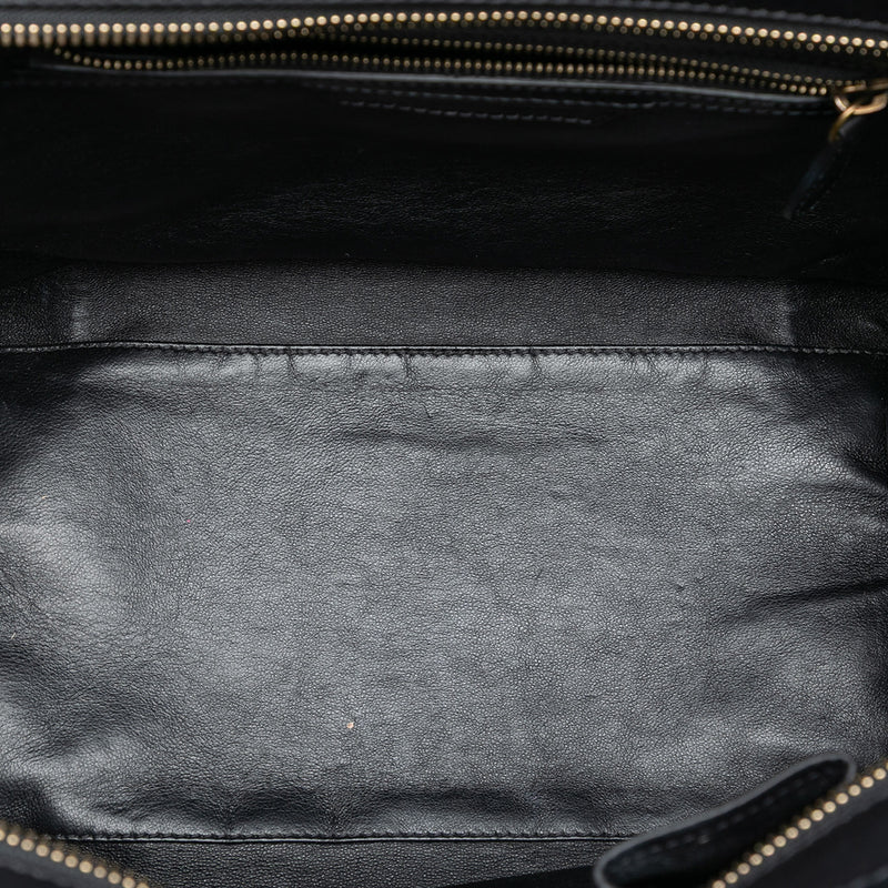 Mini Bicolor Canvas and Leather Luggage Tote - Image 4