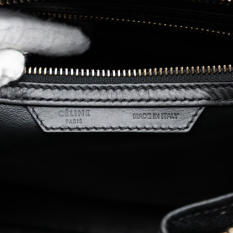 Mini Bicolor Canvas and Leather Luggage Tote - Image 5