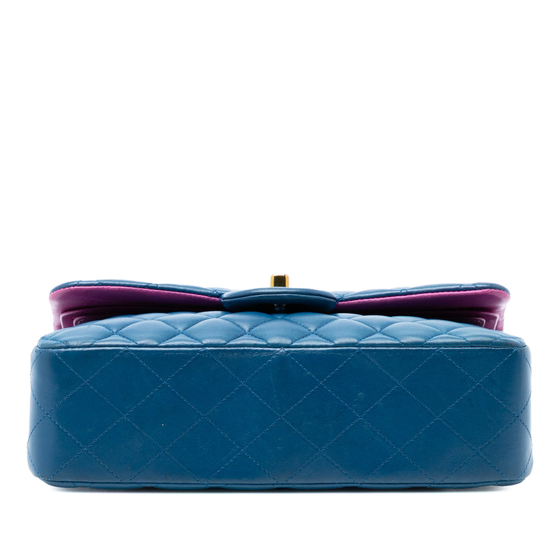 Small Classic Lambskin Rainbow Hardware Double Flap - Image 3