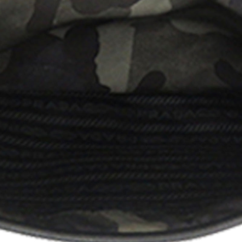 Saffiano Trimmed Tessuto Camouflage Double Buckle Messenger Bag - Image 11