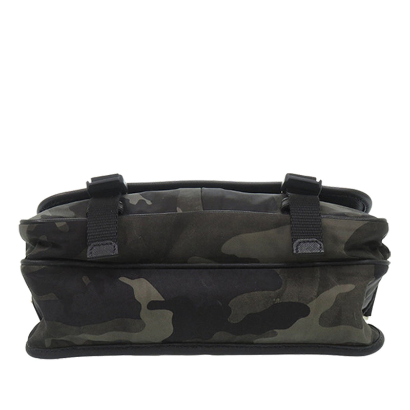 Saffiano Trimmed Tessuto Camouflage Double Buckle Messenger Bag - Image 3