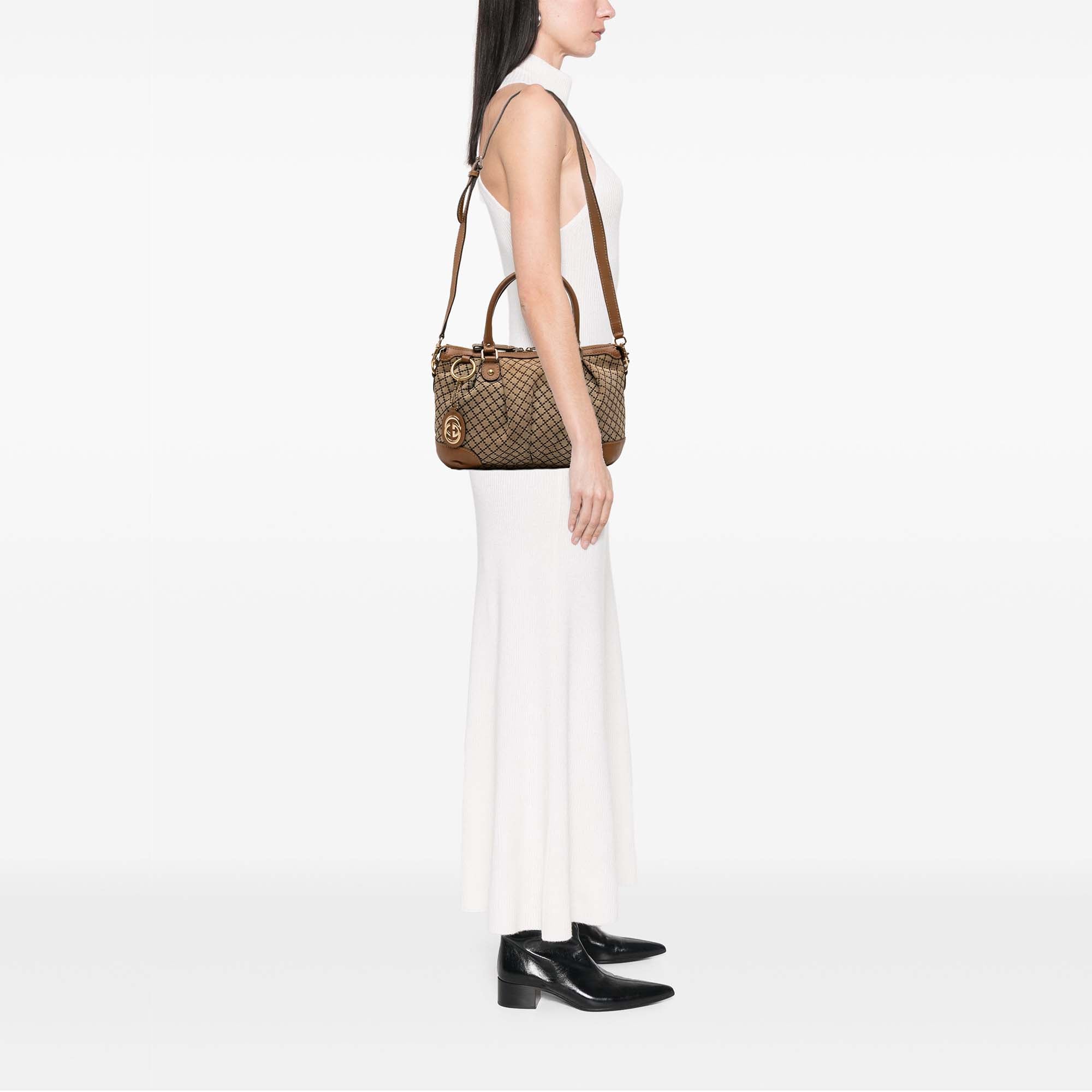 Diamante Canvas Sukey Satchel - Image 11