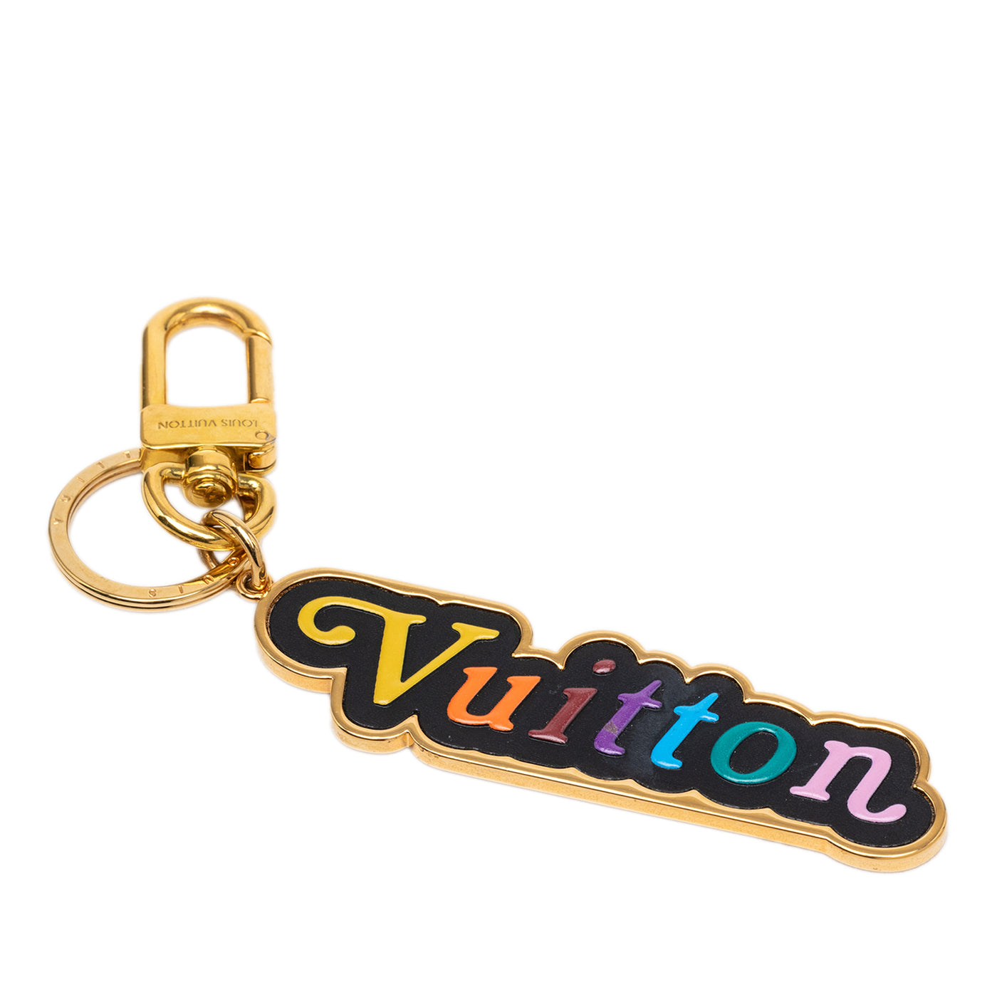 Gold Plated Enamel Logo New Wave Bag Charm and Key Holder - Image 1