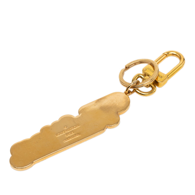 Gold Plated Enamel Logo New Wave Bag Charm and Key Holder - Image 2