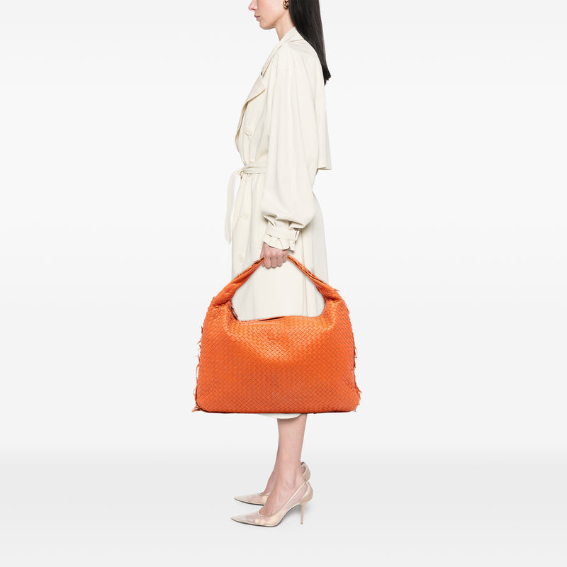 Large Nappa Intrecciato Fuzzy Veneta Hobo - Image 7
