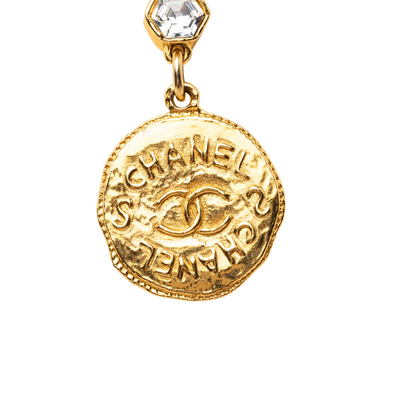 CC Gold Plated Strass Medallion Pendant Necklace - Image 2