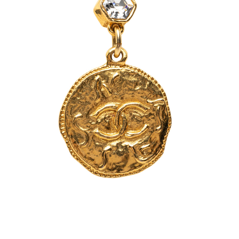 CC Gold Plated Strass Medallion Pendant Necklace - Image 3