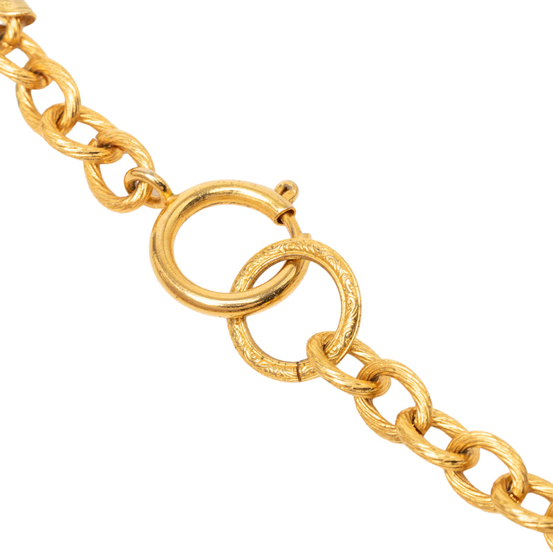 CC Gold Plated Strass Medallion Pendant Necklace - Image 5