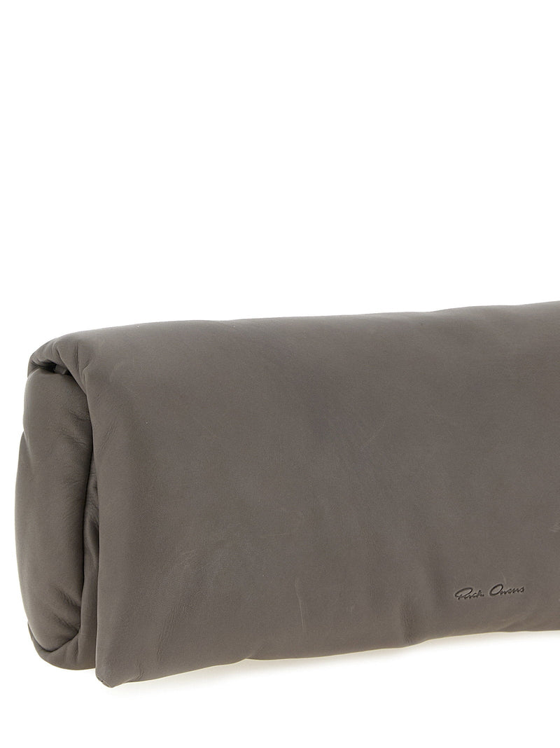 Rick Owens Baguette Clutch — Gray Medium-weight Lambskin