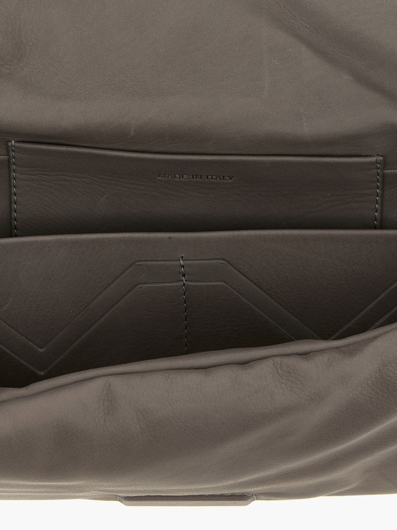 Rick Owens Baguette Clutch — Gray Medium-weight Lambskin