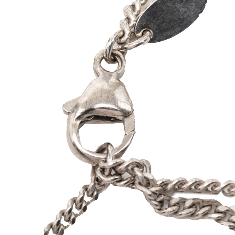 CC Brass and Strass Cube Pendant Necklace - Image 4