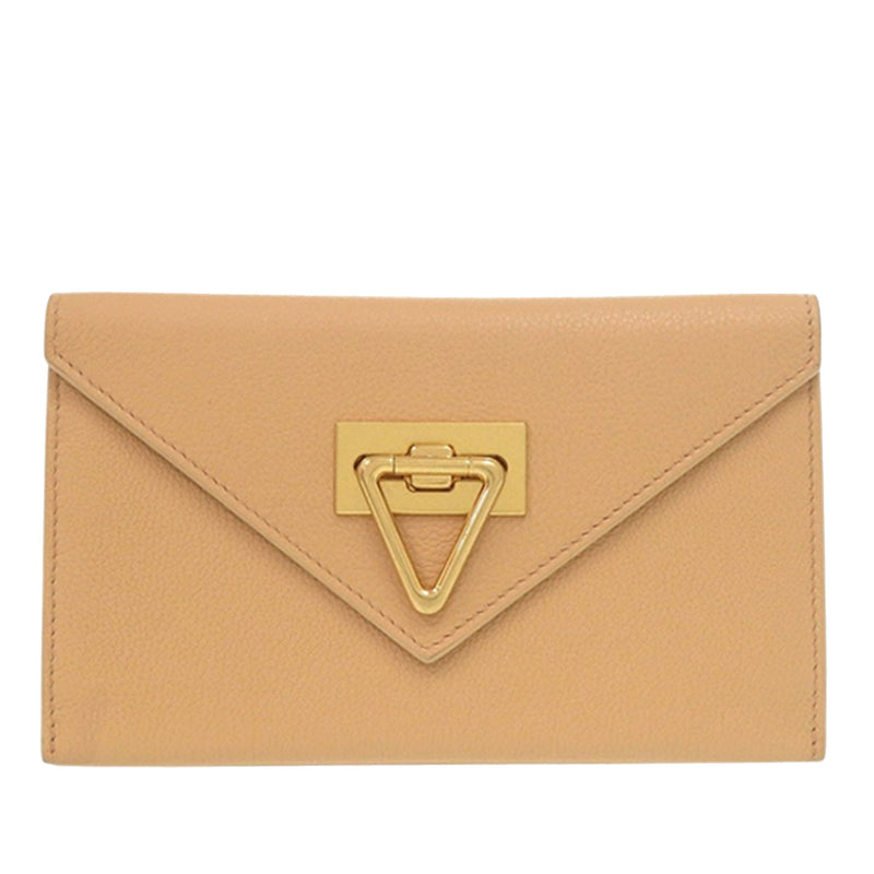 Grained Leather Flap Wallet