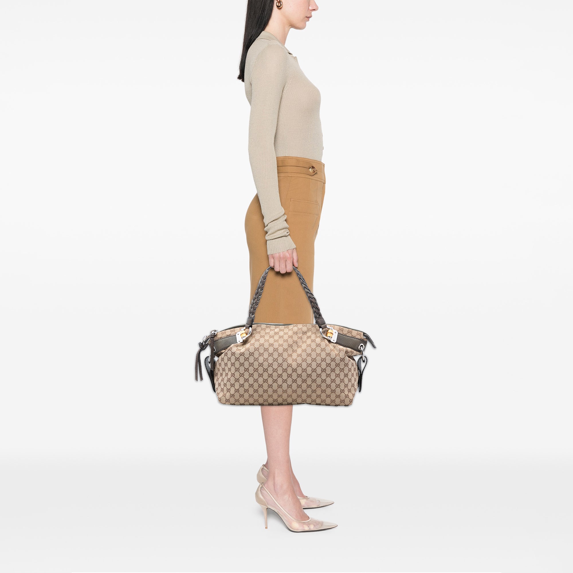 Medium GG Canvas Bamboo Bar Tote - Image 7