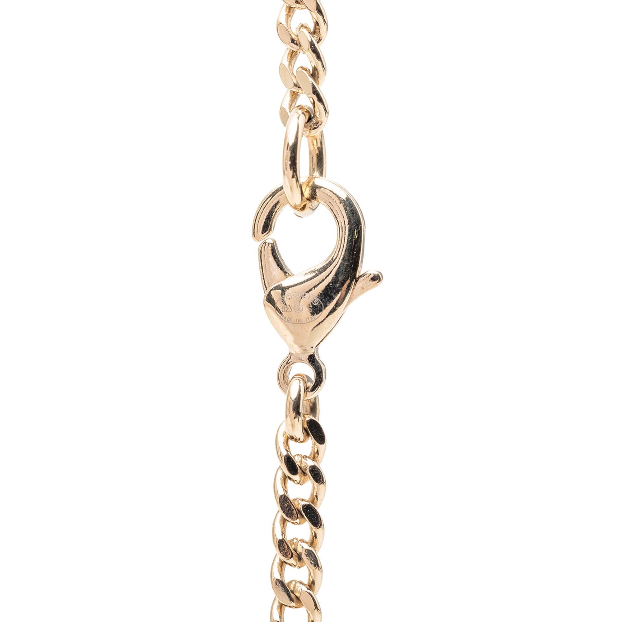 CC Gold Plated Strass and Faux Pearl Flower Pendant Necklace - Image 3
