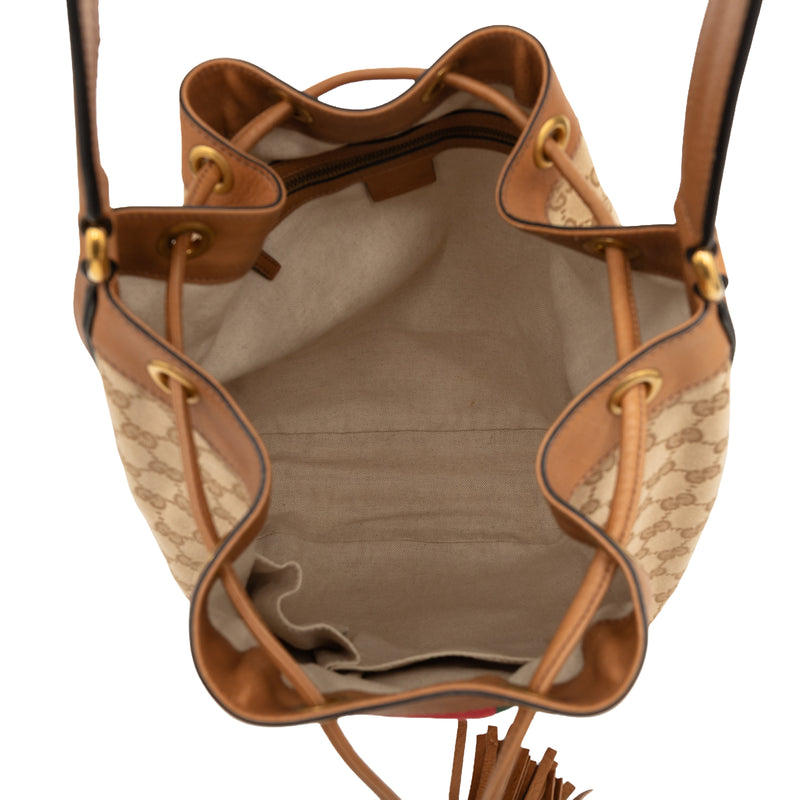 GG Canvas Web Rania Drawstring Hobo - Image 4
