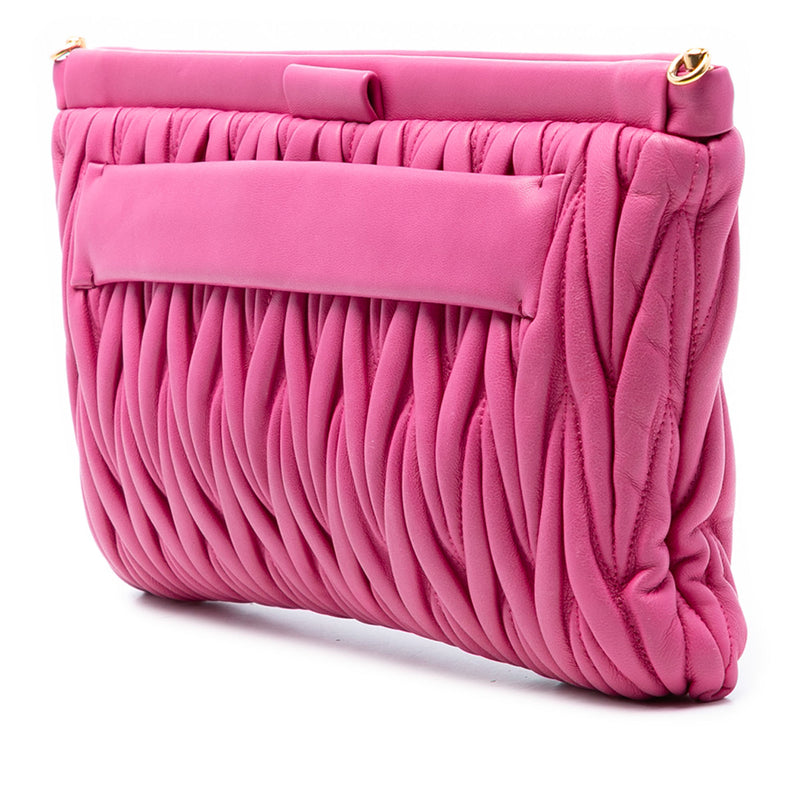 Matelasse Nappa Frame Clutch with Strap - Image 2