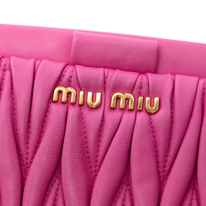 Matelasse Nappa Frame Clutch with Strap - Image 5