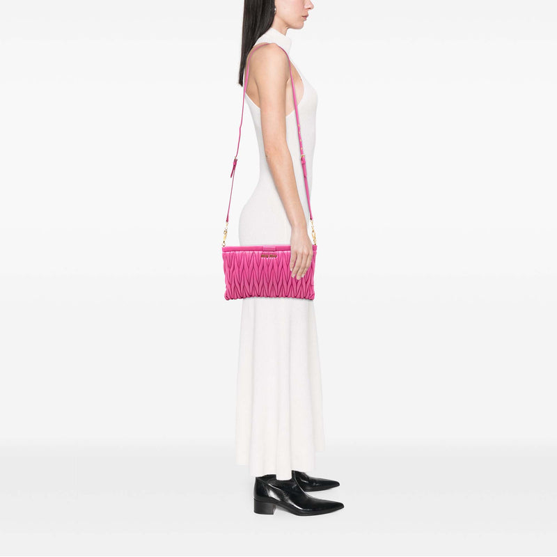 Matelasse Nappa Frame Clutch with Strap - Image 6