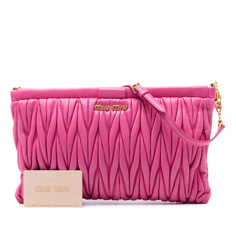 Matelasse Nappa Frame Clutch with Strap - Image 7